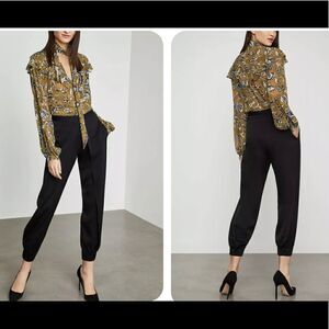 BCBGMAXAZRIA Wrap-Front Satin Jogger Pants BNWT